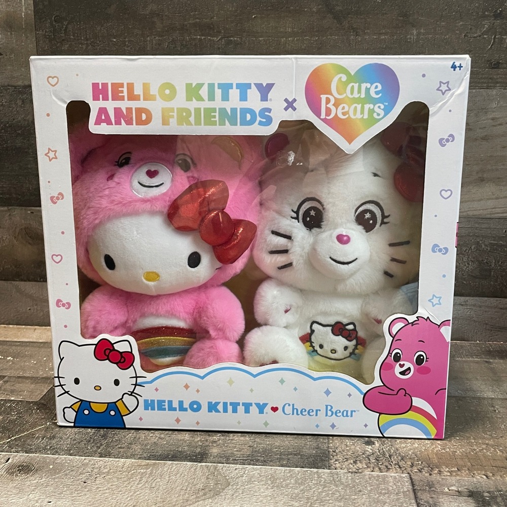 Hello Kitty x Care Bears Cheer Bear Plush Set Sanrio Friends New in Box